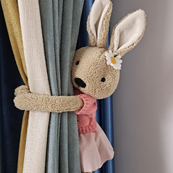 Powerful Magnetic Creative Curtain Clips Cute Cartoon Bunny Plush Tiebacks Children's Room Decoration Accessories for Girls