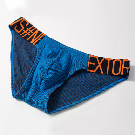 ORLVS men's triangle underwear made of pure cotton, soft, comfortable, thin, sexy, low waisted, solid color, fashionable bikini, sporty youth