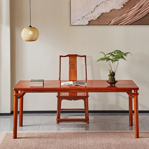 
Gongyi Mingju mahogany furniture Burmese rosewood round bag round painting case big fruit red sandalwood new Chinese style desk desk