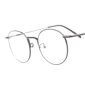 Korean student metal glasses frame myopia men's and women's ultra -light retro literary round fine box glasses rack flat light mirrors
