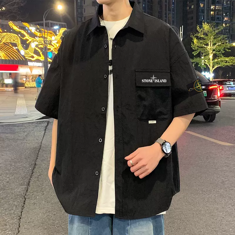 CAVEMPT C.E 19AW 01100011 BIG SHIRT 手机鬼手衬衫纯色外套-Taobao Singapore