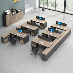 Staff Desk Simple Modern Staff Desk Desk Six Personnel Workstation Booth Office Desk and Chair Combination