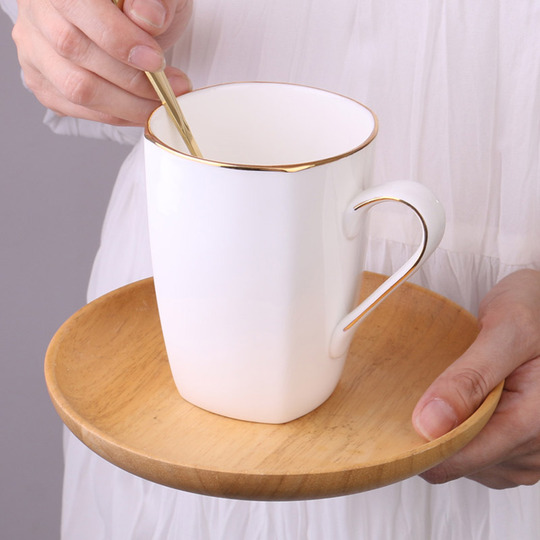 Tazza in porcellana bianca per bere caffè, tè, erbe, bevande, grande 300 ml