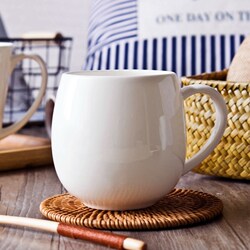 Jingdezhen Household Pure White Cup Simple Mug Ceramic Water Cup Bone China Coffee Cup Milk Cup Creative Water Cup