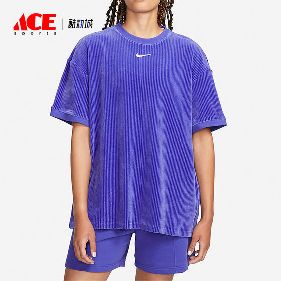 Nike/Nike genuine autumn new women's sports loose corduroy short-sleeved T-shirt DQ5946-430