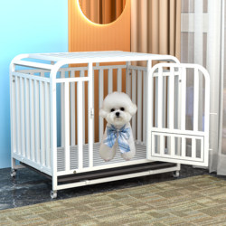 Dog Cage for Medium-Sized Dogs, Full Square Tube Small Dog Pet Cage with Separate Toilet, Suitable for Large Dogs, Indoor Home Use