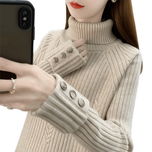 
2026 new autumn and winter turtleneck sweater women's pullover thickened warm soft waxy inner sweater women's base layer
