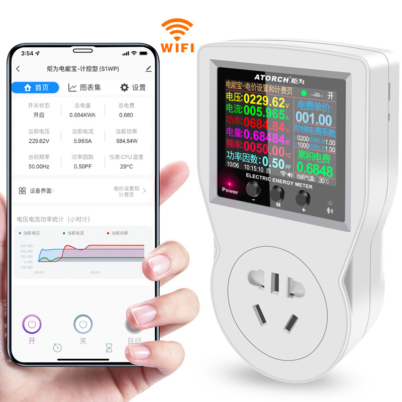 Juwei Wi-Fi умная розетка электросчетчик дистанционный цифровой дисплей вольтметр амперметр измеритель мощности монитор мощности бесплатная доставка