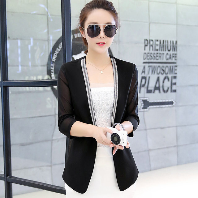 Korean Suit Slim Solid Color Long Sleeve Slimming Women's Coat