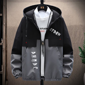 Spring and autumn men's jackets trend Korean version work jacket student jacket thin casual loose men's jacket
