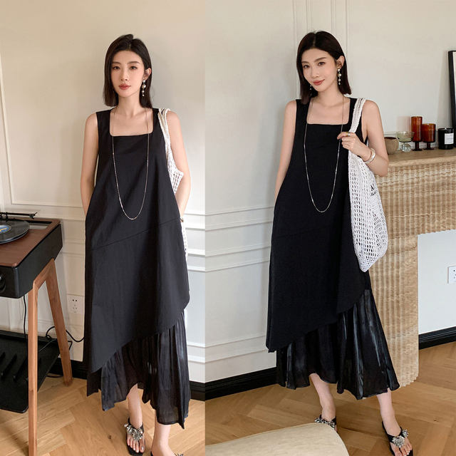 Versatile patchwork irregular loose slim French dress  2314 main image 1