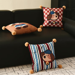 Retro American High-End Home Cartoon Living Room Pillow Cushion Pillow Core Pillow Sofa Back Pillow Case Bedroom Bedside