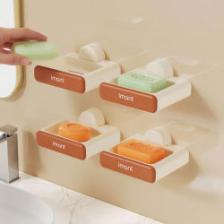 2025 new soap box wall-mounted drain soap box suction cup wall-mounted bathroom punch-free soap holder