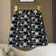 Black jacquard high-end fashion high-waisted skirt 2024 autumn and winter new women's printed commuter a-line short skirt trendy
