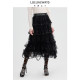 LULUALWAYS Autumn New Versatile Bead Chip Embroidered Mesh Skirt Cake Skirt