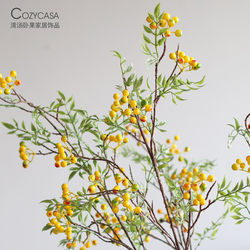 Clear Soup with Fruit, Artificial Mulberry Fruit, Simulated Branches, Green Plants, Living Room Plastic Fake Flowers, Art Decoration Ornaments, Artificial Flowers