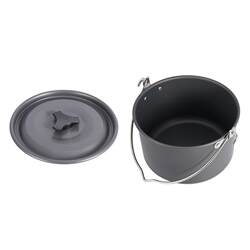Outdoor hanging pot camping pot large size barbecue soup pot self-driving portable pot outdoor cooking utensil set picnic non-stick pot