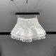 Sweet lace lace denim skirt women 2025 summer small high-waisted hot girl A-line fluffy cake skirt