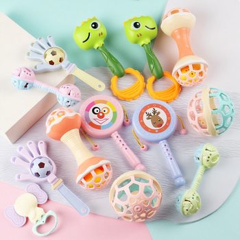 Hand-bell baby toys 0-1 years old Yizhizhi Hammer Dipping Drum Newborn Early Early Teaching