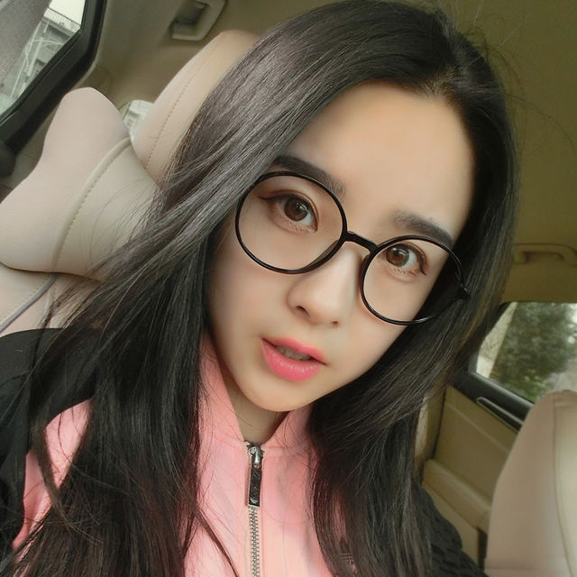 Tungsten carbon -plastic steel round myopia glasses large frame retro scrub black mirror frame Eye frame tide men and women with glasses with glasses
