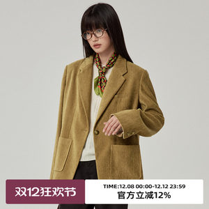 
Omont egg tart home retro high-end splicing design suit jacket spring and autumn medieval relaxed casual suit