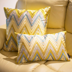 American-Style Throw Pillow Sofa Cushion Living Room Lumbar Pillow Rectangular Large Lumbar Support Pillow Yellow Light Luxury Pillowcase Without Insert