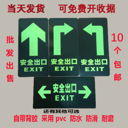 Luminous Ground Sign, Fluorescent Emergency Indicator Sign, Self-Luminous Safety Exit, Fire Care, Sliding Floor Sticker