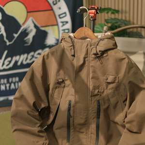 
[Winter Embrace] Mr. Kirin's winter waterproof hooded cotton coat for men, loose and warm, couple wear, jacket, workwear, cotton coat