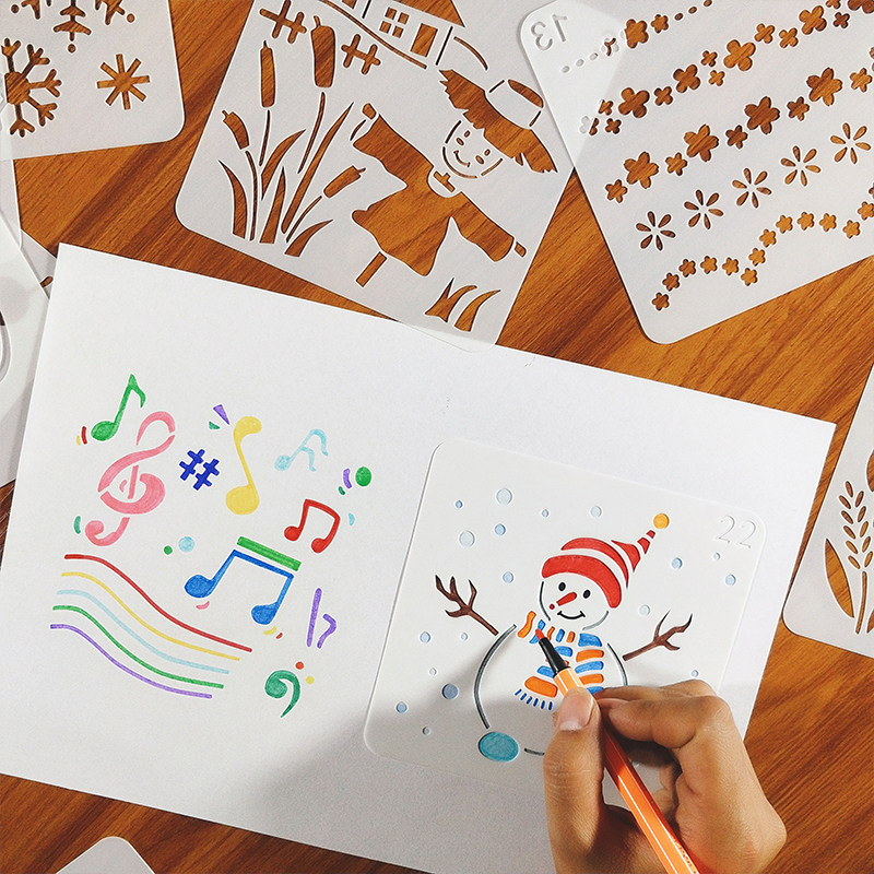 초등학생 필기 신문 템플릿, 어린이 그림 도구, 성장 사진첩, 손으로 그린 ??장식 재료, 속이 빈 레이스 자 -