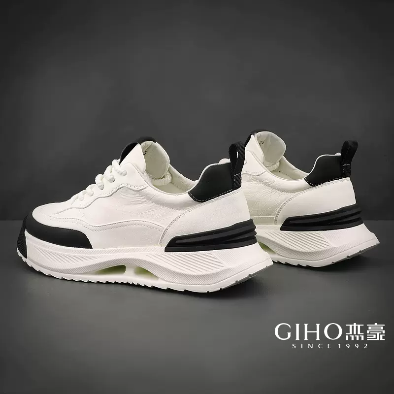 杰豪男鞋2023新款真皮休闲鞋运动鞋跑步鞋男士小白鞋潮牌2861332-Taobao 
