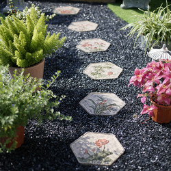 Courtyard Stepping Stones, Chinese-Style Footrests, Garden Decorative Ornaments, Balcony Creative Outdoor Floor Tiles, Garden Lawn Arrangement