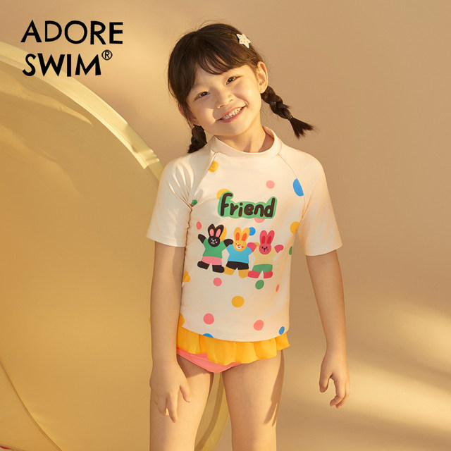 Aidor baby swimsuit 2024 new children's split skirt girl swimsuit princess style cute swimming trunks
