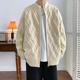 Stand-collar cardigan zipper knitted jacket for men spring and autumn 2024 new high-end diamond plaid sweater jacket
