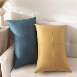 Technology Fabric Throw Pillow Sofa Living Room Cushion Long High-End Pillow Light Luxury Premium Leather Sofa Back Cushion Pillowcase