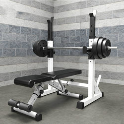 Home Fitness Equipment Foldable Dumbbell Bench Barbell Rack Men's Rubber-Coated Barbell Set Multi-Functional Weightlifting Bed
