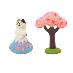 Zakka Cherry Blossom Tree Fuji Cat Props Decoration Gift Items Ins Resin Craft Ornaments Home Japanese-Style Miscellaneous Goods