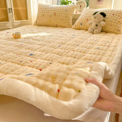Class a Milk Velvet Mattress, Children's Warm Mattress, Autumn and Winter Fleece-Lined and Thickened, Student Dormitory Bed, Single Bed Mattress Protector 3