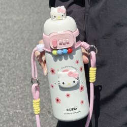 Password Lock Thermos Cup, Kidsren's Fingerprint Water Cup, Boys and Girls, Special Straw for Primary School Students, Portable Cup, Water Kettle