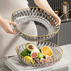 Light Luxury and High-End Fruit Plate for Living Room Coffee Table, High-End Fruit Bowl for Home Use, High-End Front Desk Candy Plate, Nut and Snack Display Plate