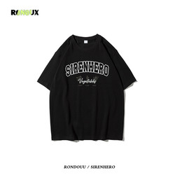 American Retro Oversize Heavyweight Pure Cotton Loose Short-Sleeved T-Shirt for Men and Women, Summer Trendy Brand Couple Tops Half-Sleeved