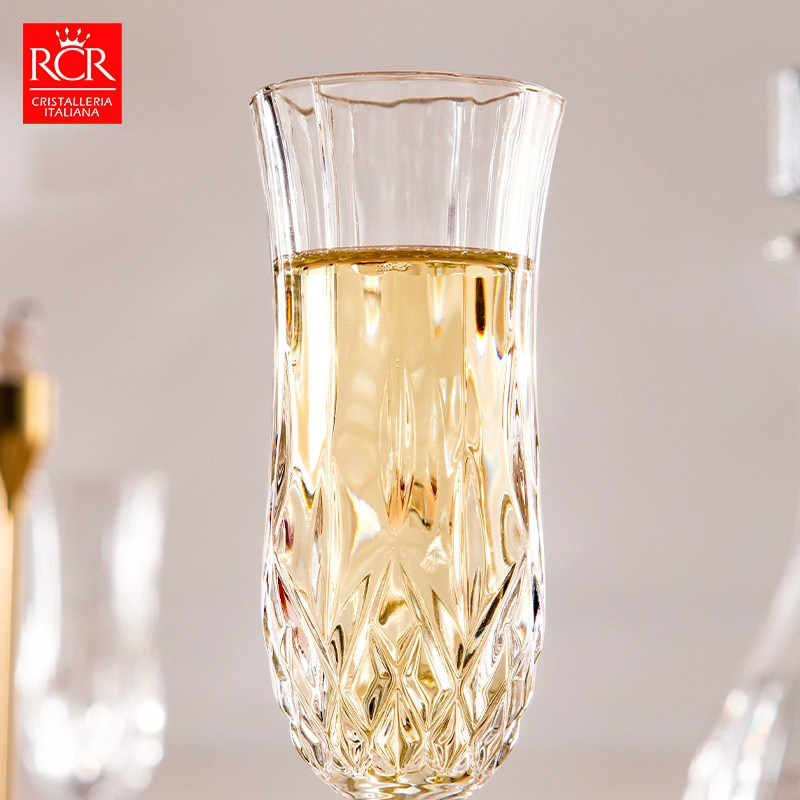 RCR クリスタルシャンパングラス - 2個セット - イタリア製高級