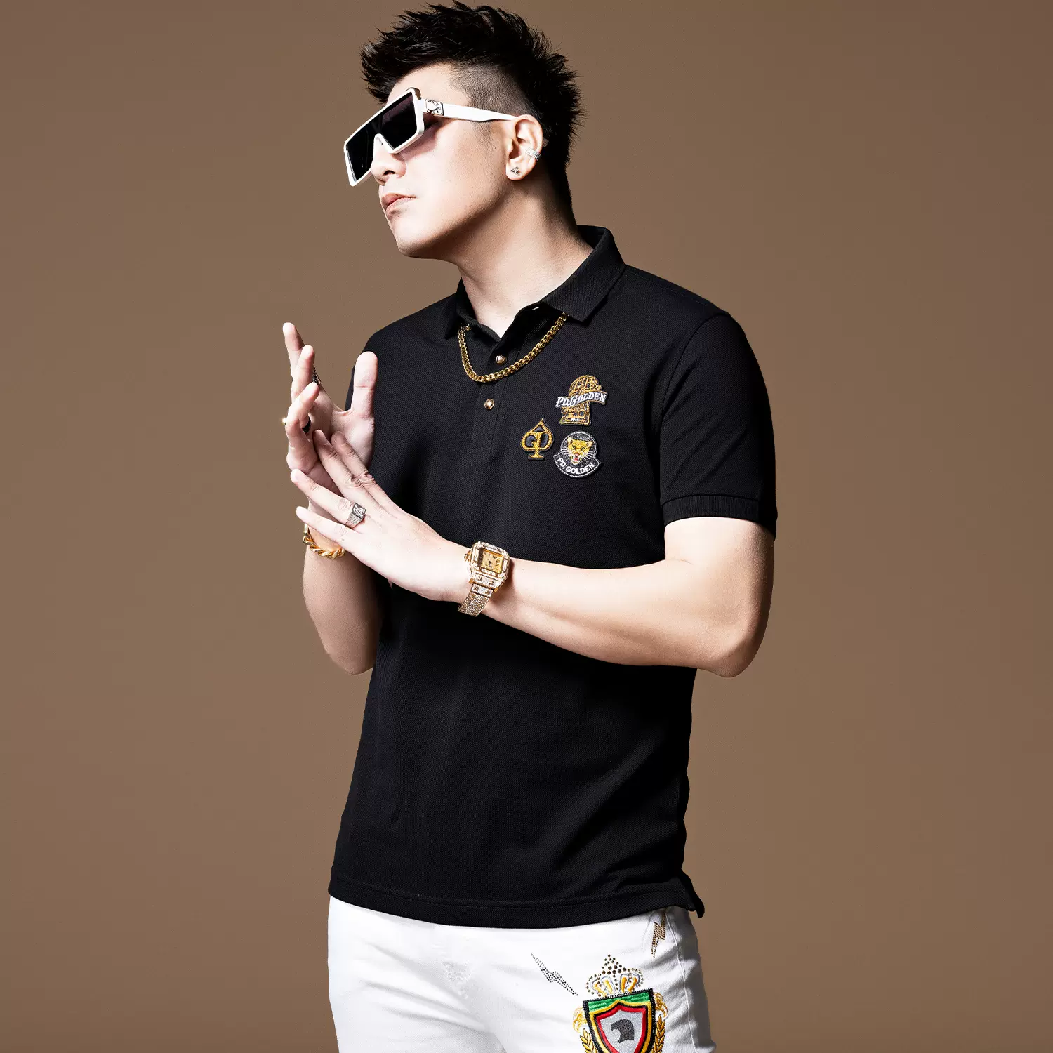 言吉潮流男装22夏季新款纯棉短袖t恤男士高端时尚