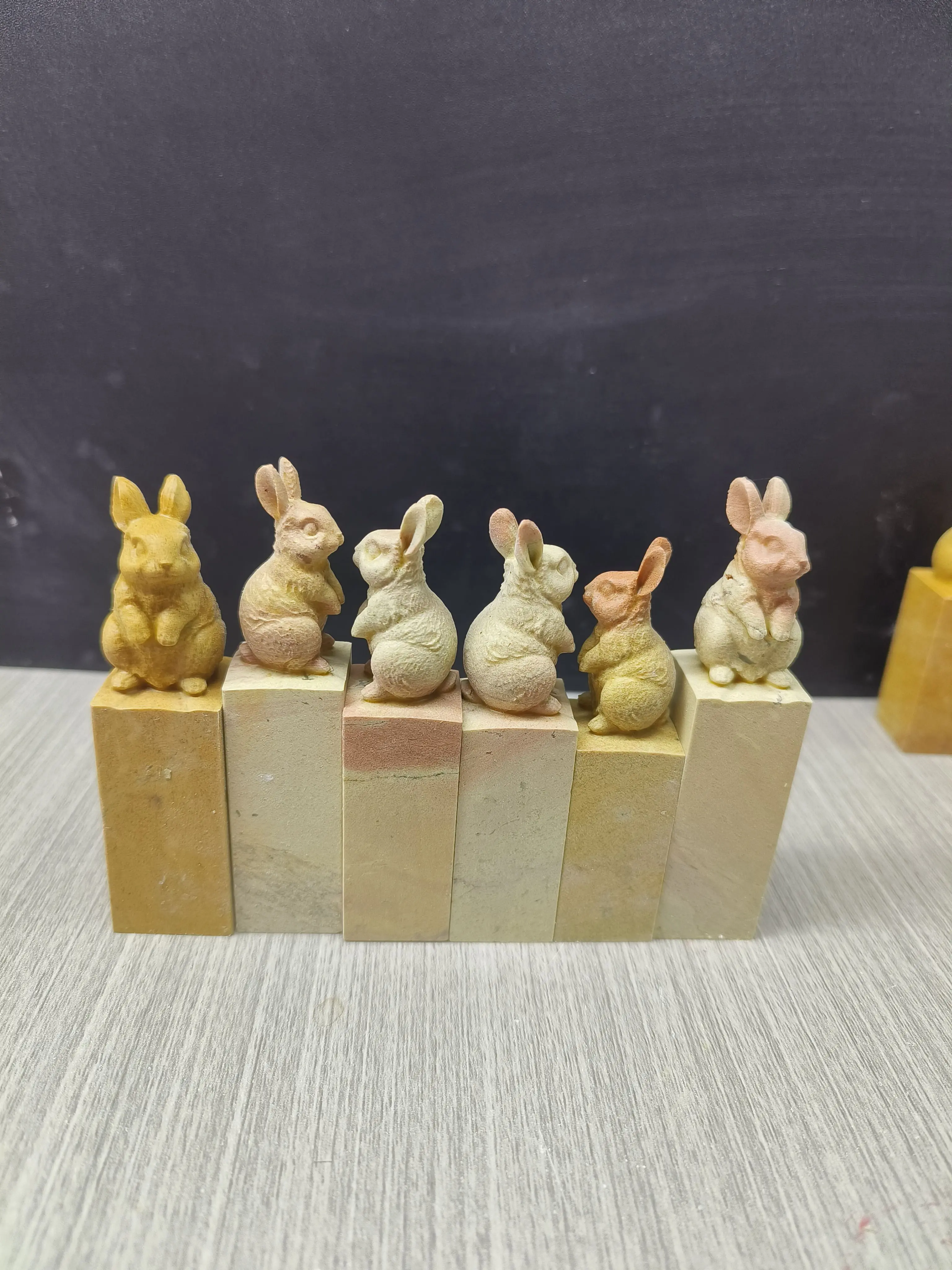 11 昇龍穿環 清工 唐物 青田石 印材 印石 落款 雅号 - 書
