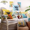 Wooden annual ring post road flower fragrance series cotton and linen pillow cushion fresh american country sofa bed head pillow large