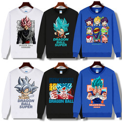 Dragon Ball Sweatshirt Super Saiyan Clothing Long-Sleeve T-Shirt for Men Autumn and Winter Fleece Children's Trendy Son Goku Top