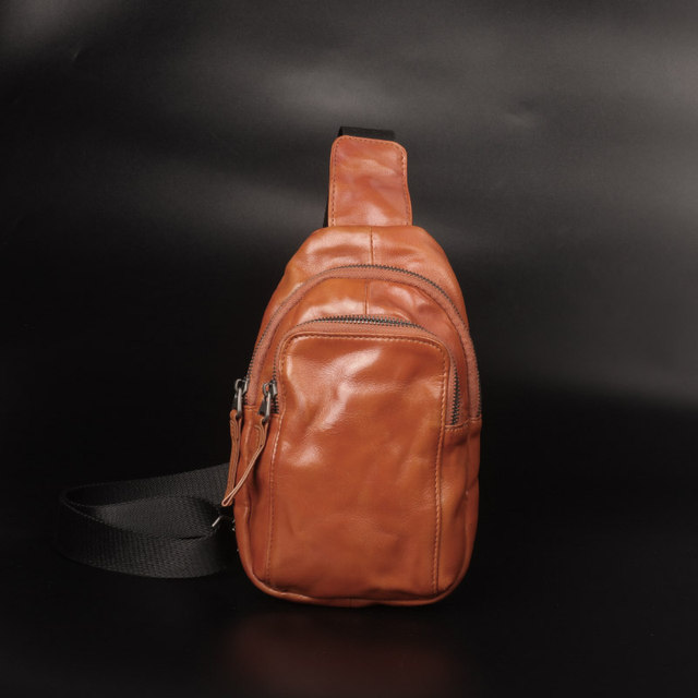 Casual Large Shoulder Bag Men Retro First Layer Cowhide Crossbody Bag