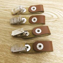 Leather Iron Clip, Id Card Holder, Work Badge, Badge Clip, Access Card, Entry and Exit Buckle Clip, Tag Hanging Clip