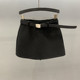 Black suit skirt for women 2025 spring new high-waisted and versatile slim and anti-exposure A-line hip-pack miniskirt