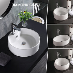 Round Small-Sized Countertop Washbasin for Bathroom, Balcony, and Fresh Style