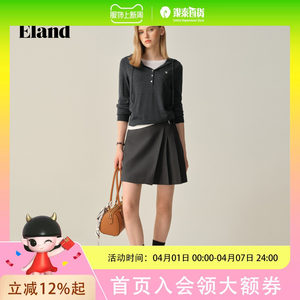 
Eland Yilian sweater women's fashion fake two-piece long-sleeved hooded sweater 2025 autumn new EEKWF49M06